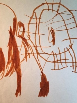 A scary n’elephant, M. 5 y.o.